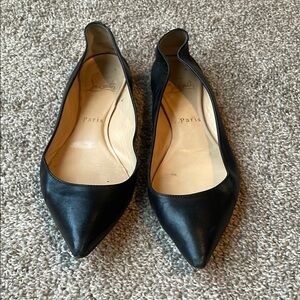 Louboutin Black Leather Women's Shoes